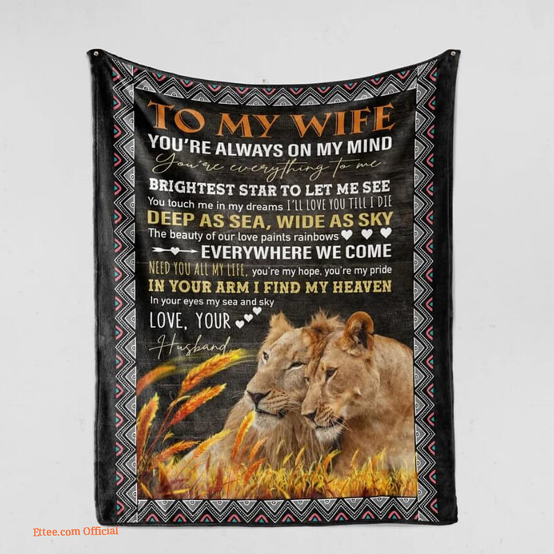 Valentine To My Wife Fleece Quilt Blanket. Foldable And Compact - Super King - Ettee