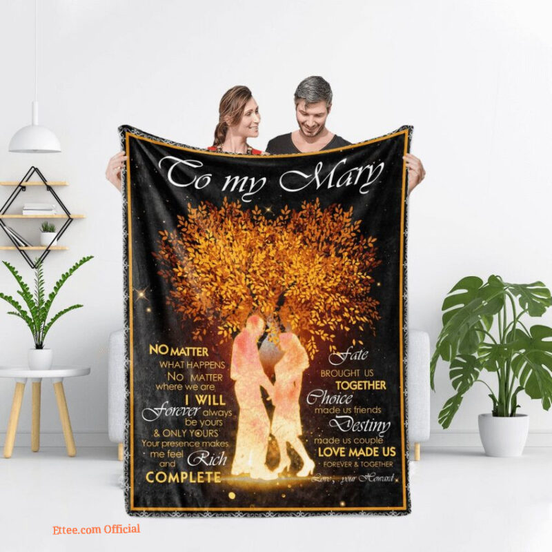 Valentine To My Wife Customized Name Blanket. Light And Durable. Soft To Touch
