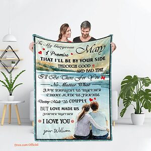 Valentine To My Wife Customized Name Quilt Blanket. Foldable And Compact - Super King - Ettee