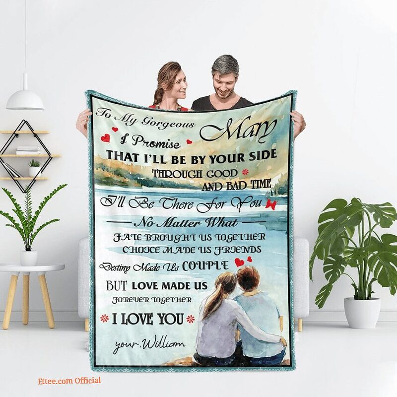 Valentine To My Wife Customized Name Quilt Blanket. Foldable And Compact - Super King - Ettee