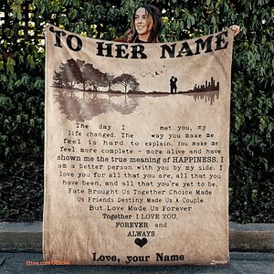 Valentine To My Wife The Day I Met You Heart Customized Name Quilt Blanket - Super King - Ettee