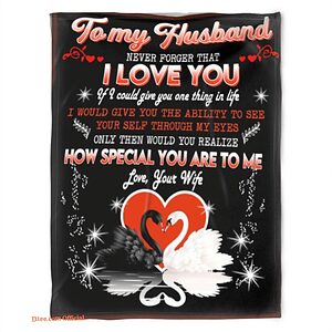 to my husband blanket fleece love your wife gift for husband - Super King - Ettee