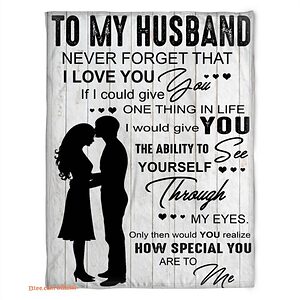 to my husband blanket fleece i love you love your wife gift for husband - Super King - Ettee