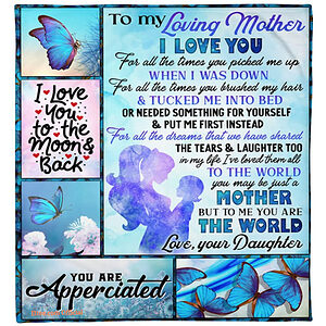 Gift For Mother Quilt Blanket I Love You. Light And Durable. Soft To Touch - Super King - Ettee