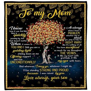 Mother Quilt Blanket I Was Raised By You Fleece. Light And Durable - Super King - Ettee
