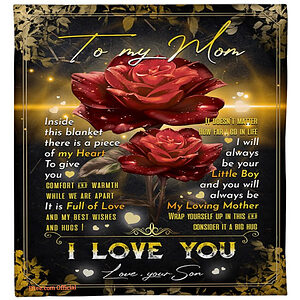I Love Mom Gift For Mother Quilt Blanket. Light And Durable. Soft To Touch - Super King - Ettee