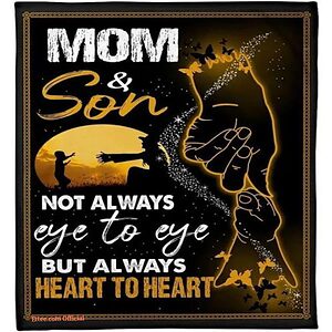 Mom And Son Not Always Eye To Eye But Heart To Heart Trending Quilt Blanket - Super King - Ettee