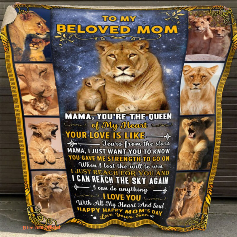 To My Beloved Mom Your'e The Queen Quilt Blanket. Foldable And Compact