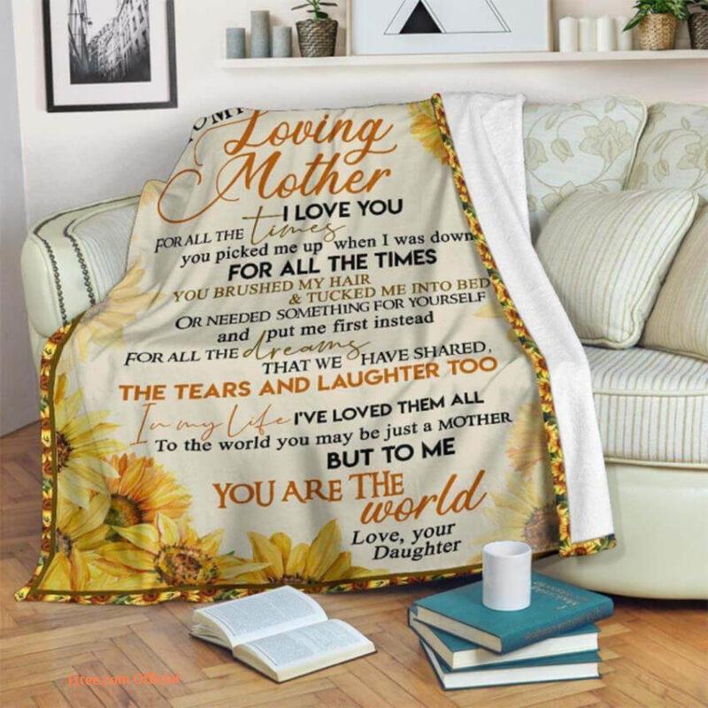To My Loving Mom Sunflower I Love You For The All Times Quilt Blanket