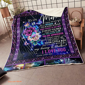 My Mom Butterfly Its Not Easy Gift From Son Quilt Blanket. Foldable And Compact - Super King - Ettee