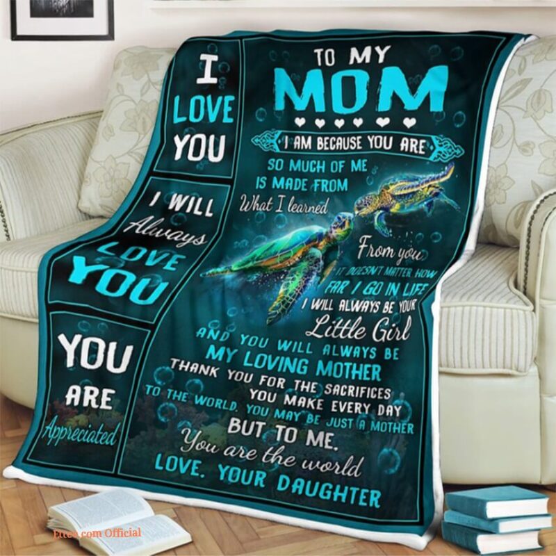 To My Mom Quilt Blanket. Light And Durable. Soft To Touch