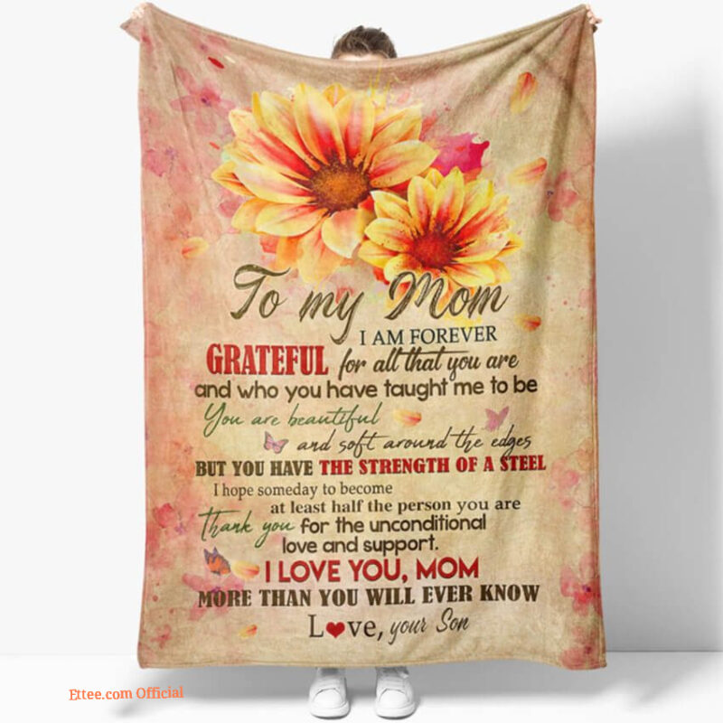 I Love You My Mom Quilt Blanket. Lightweight And Smooth Comfort