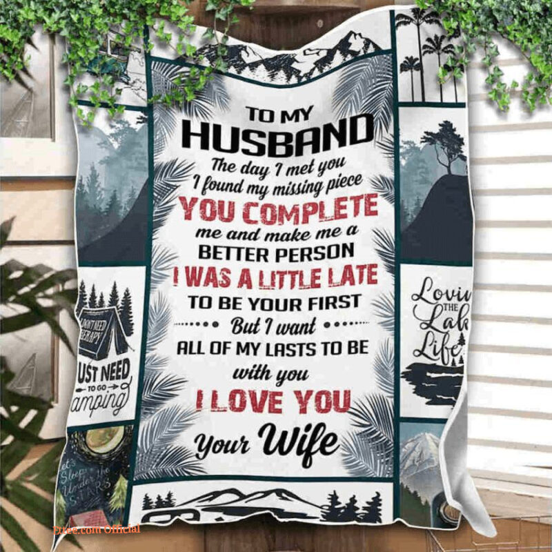 to my husband camping couple i love you blanket gift for husband from wife