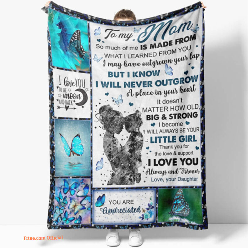 To My Mom Letter Girl Quilt Blanket. Lightweight And Smooth Comfort