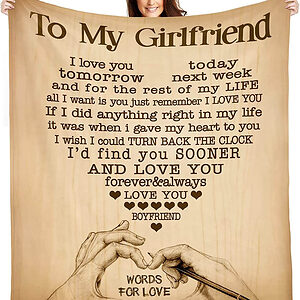 Valentine To My Girlfriend Quilt Blanket. Light And Durable. Soft To Touch - Super King - Ettee