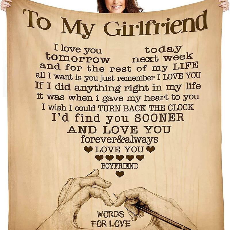 Valentine To My Girlfriend Quilt Blanket. Light And Durable. Soft To Touch