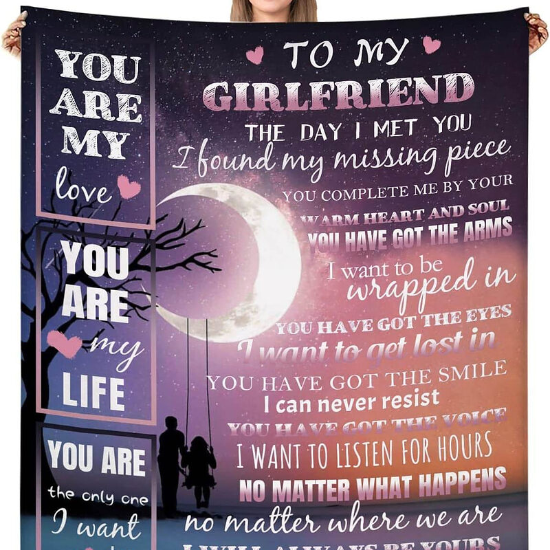 Valentine To My Girlfriend Quilt Blanket. Lightweight And Smooth Comfort