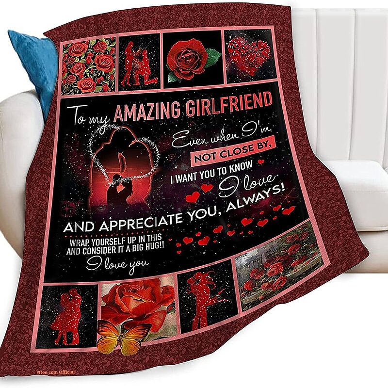 I Love You To My Girlfriend Quilt Blanket. Light And Durable. Soft To Touch - Super King - Ettee