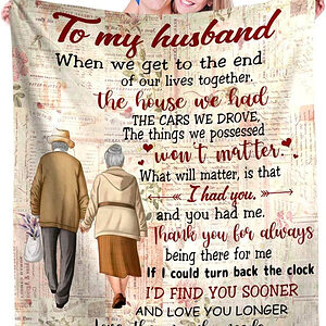 To My Husband Quilt Blanket Gifts. Romantic Anniversary Valentines - Super King - Ettee