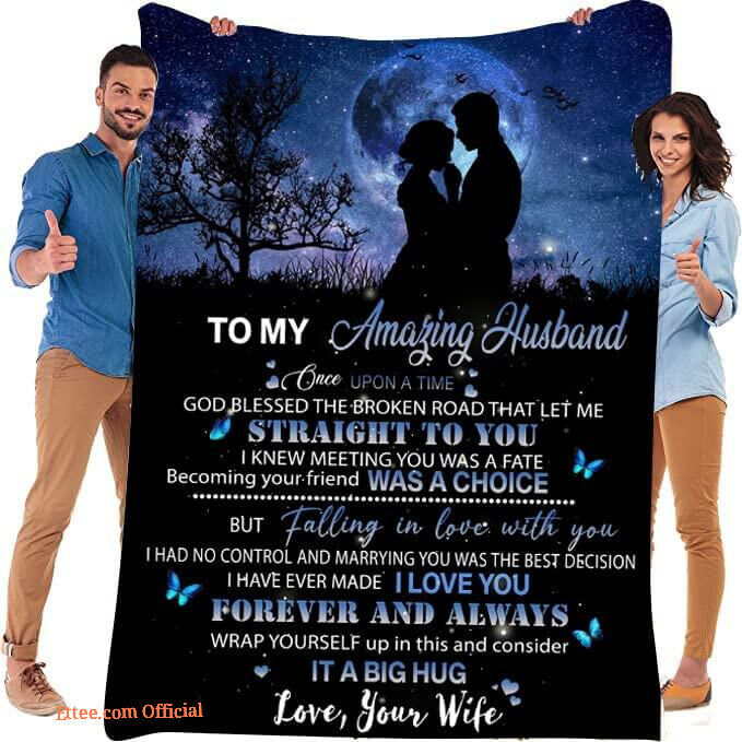 To My Husband Quilt Blanket. Husband Gifts From Wife. Foldable And Compact