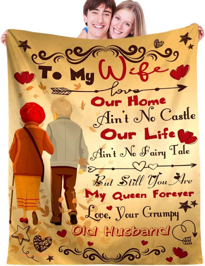 To My Wife Quilt Blanket Gifts. Romantic Anniversary Valentines. Light And Durable