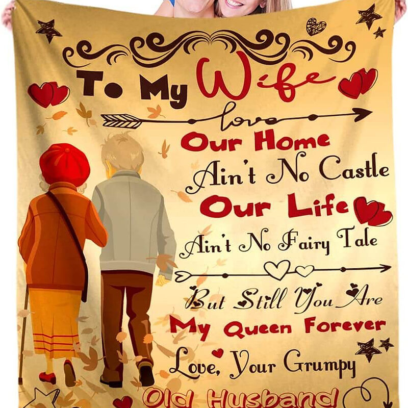 To My Wife Quilt Blanket Gifts. Romantic Anniversary Valentines. Light And Durable - Ettee - light and durable