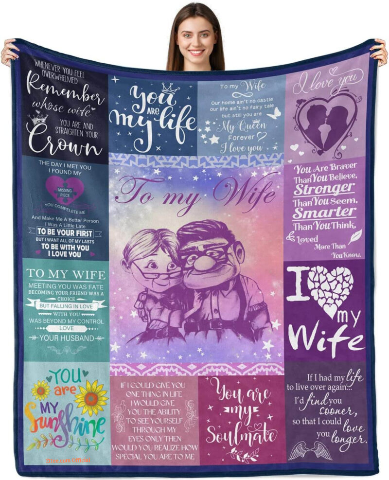 Valentine To My Wife Quilt Blanket Gift For Woman. Light And Durable. Soft To Touch
