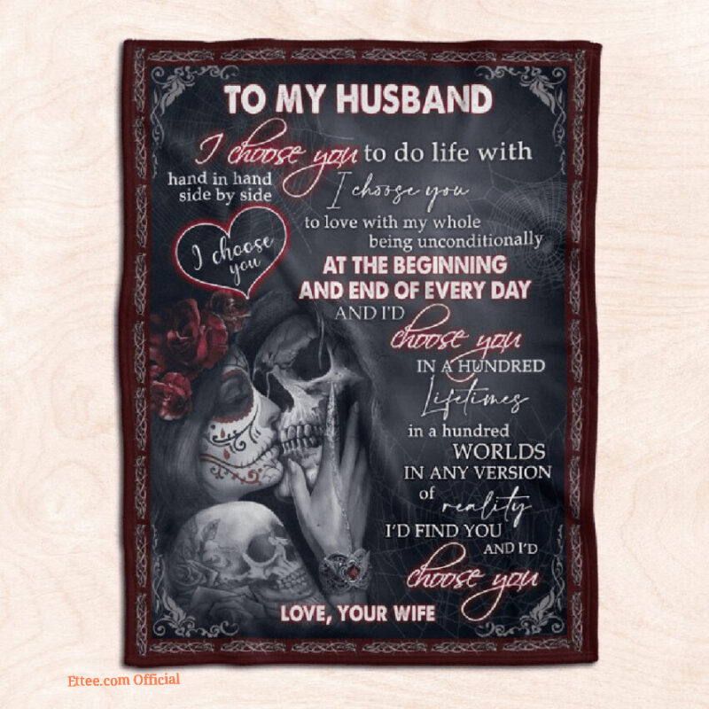 to my husband i choose you fleece blanket home decor