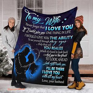 a letter to my wife fleece blanket gifts birthday sherpa blanket - Super King - Ettee