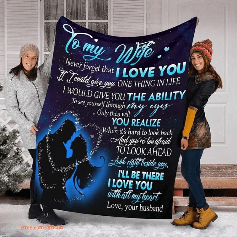 a letter to my wife fleece blanket gifts birthday sherpa blanket - Super King - Ettee