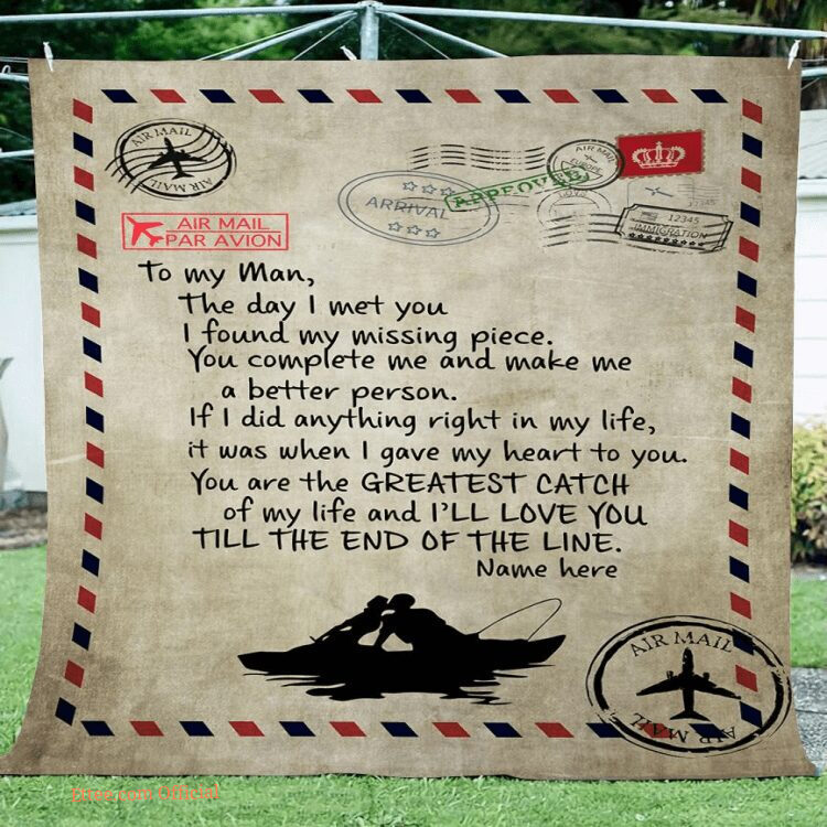 air mail to my man i love you fleece blanket
