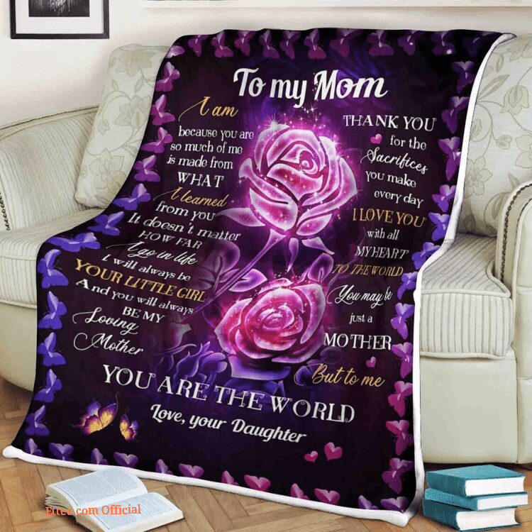 To My Mother I Love You With All My Heart Quilt Blanket. Light And Durable