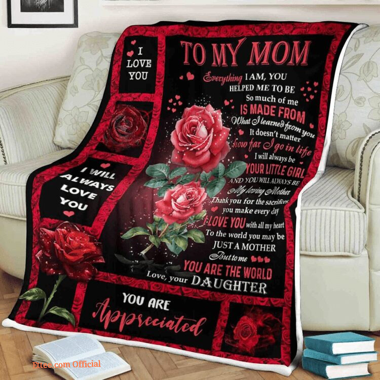 To My Mother I Will Always Love You Fleece Quilt Blanket