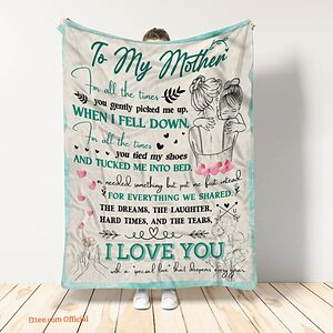 To My Mother Throw Blanket I Love You Gift To My Mom Quilt Blanket - Super King - Ettee