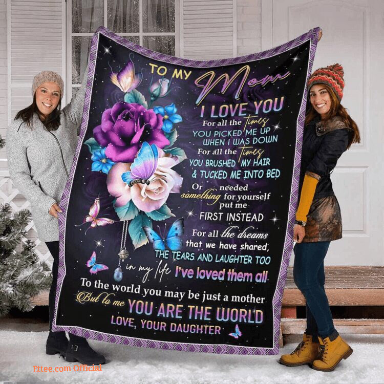 To My Mother You Are The World Flowers Quilt Blanket. Light And Durable. Soft To Touch