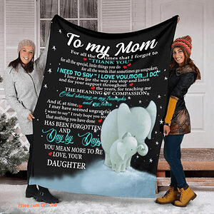 To My Mom For All The Times That I Forgot To Elephant Quilt Blanket - Super King - Ettee
