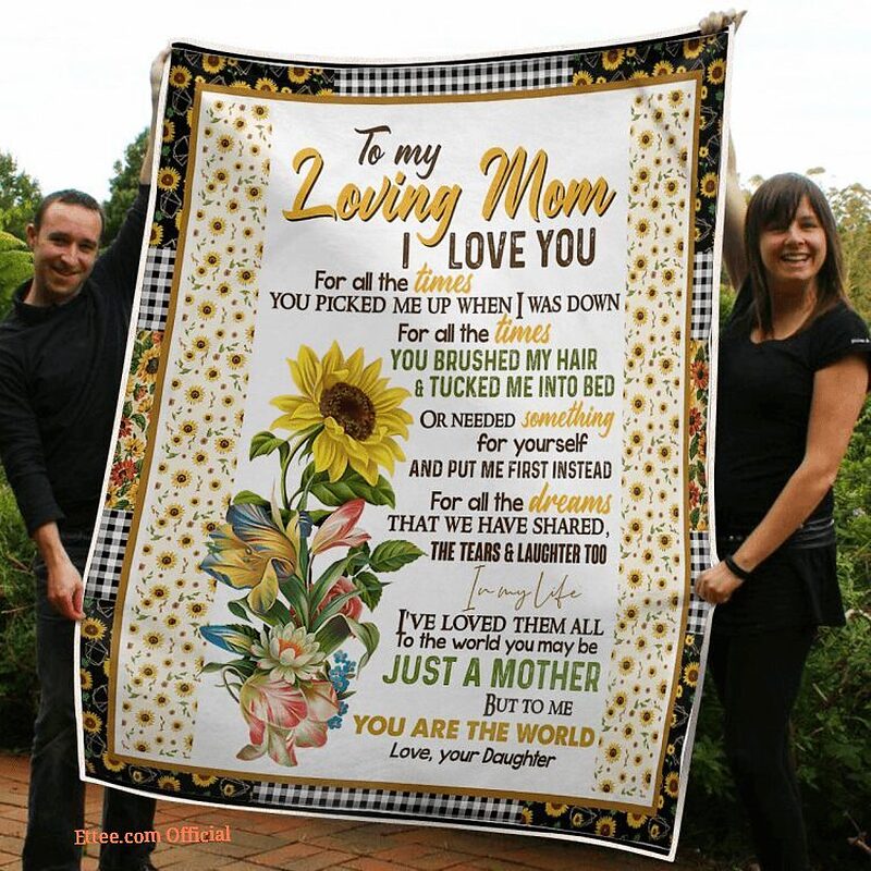 To My Mom For All The Times You Are The World Sunflowe Quilt Blanket - Super King - Ettee