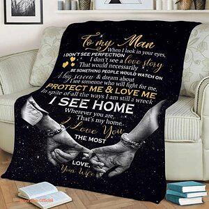 to my husband protect me and love me fleece blanket gift for family - Super King - Ettee