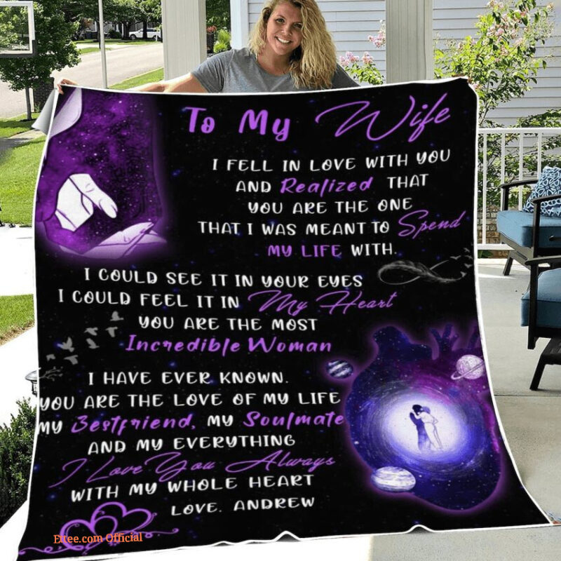 Valentine To My Wife Quilt Blanket. Light And Durable. Soft To Touch
