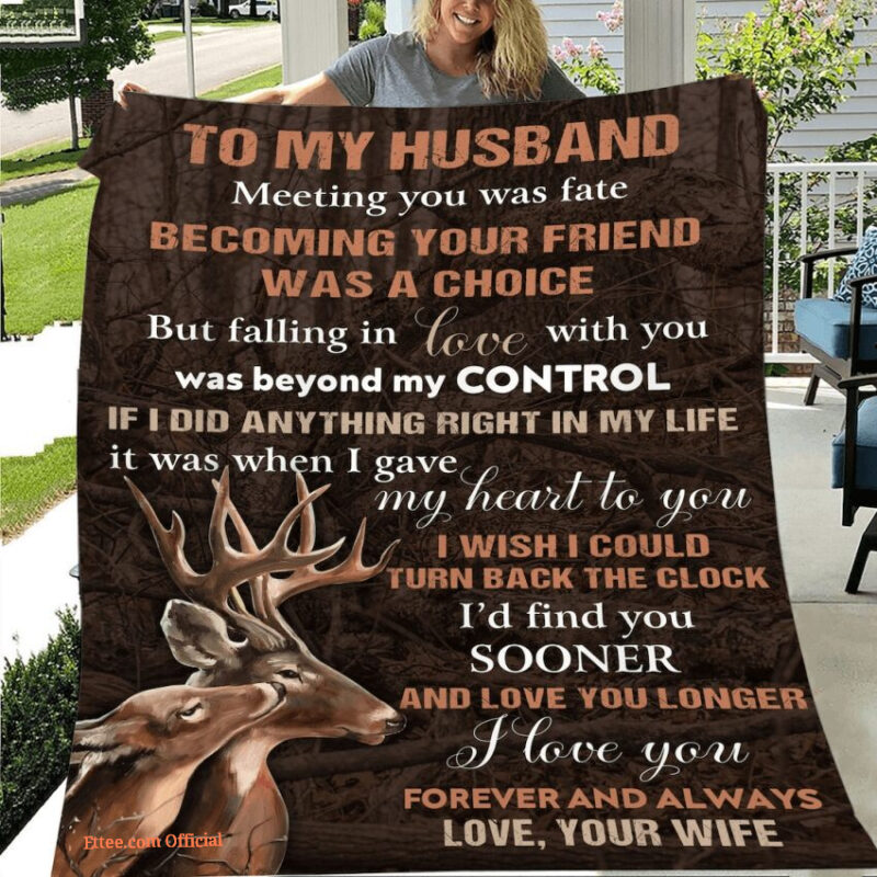 To My Husband Meeting You Was Fate Quilt Blanket. Foldable And Compact