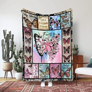 A Girl Breast Cancer Awareness Quilt Blanket. Foldable And Compact - Super King - Ettee