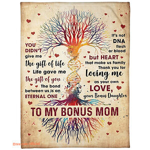 To My Bonus Mom Quilt Blanket. Lightweight And Smooth Comfort - Super King - Ettee