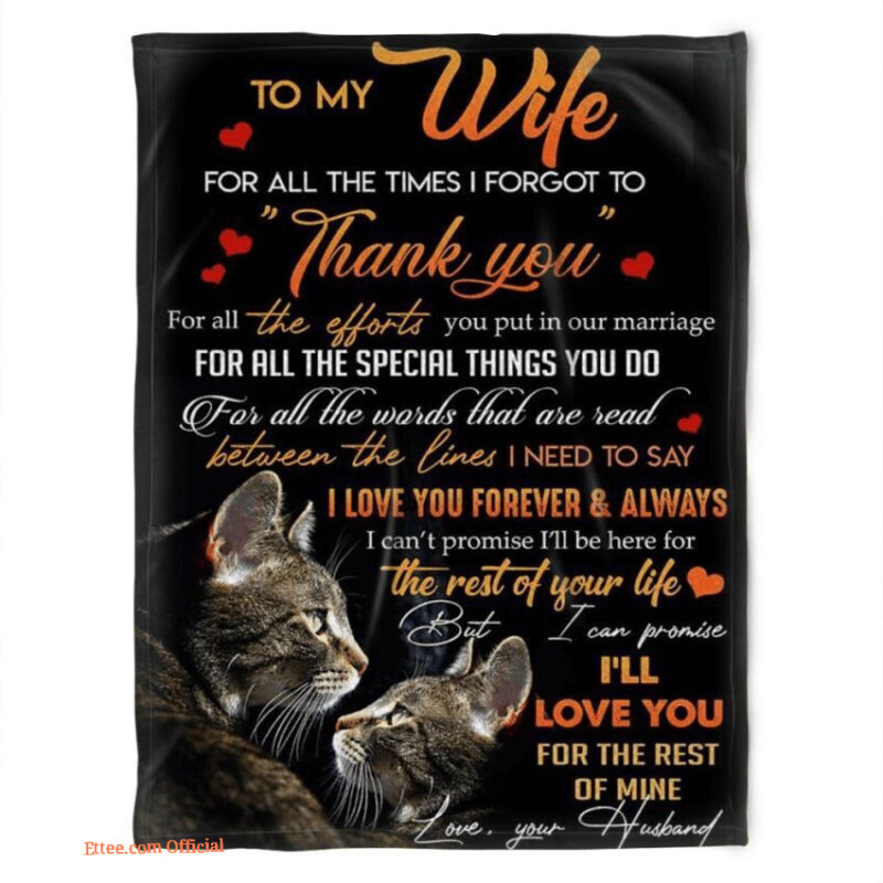 cat blanket to my wife for all the times i forgot to gift for wife