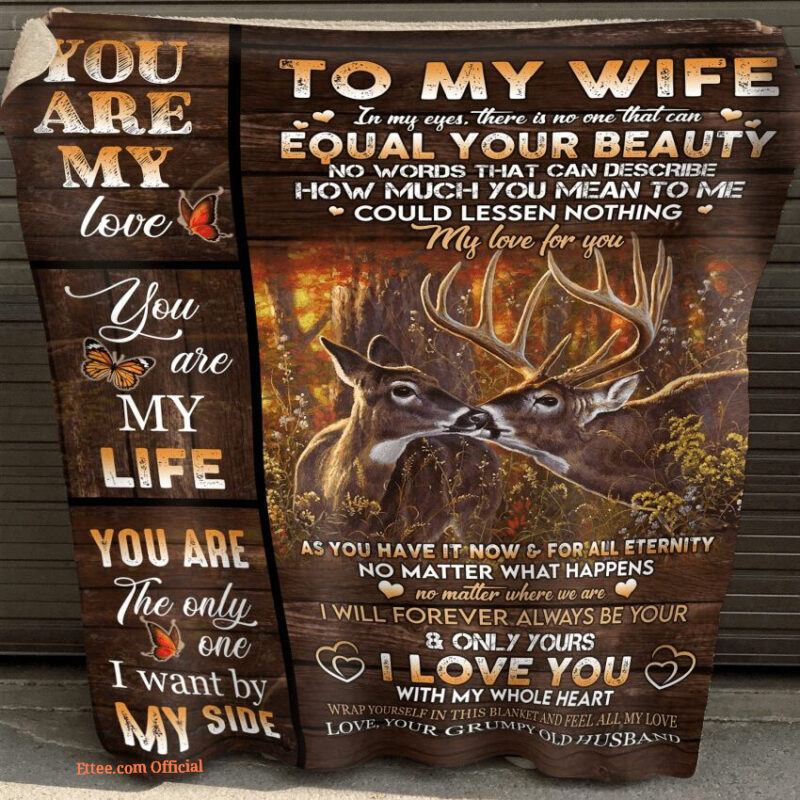 gift for wife blanket deer couple to my wife you are my life