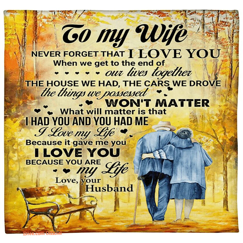 gift for wife blanket husband to wife never forget that i love you blanket - Super King - Ettee