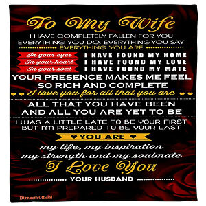 gift for wife blanket husband to wife love you for all blanket - Super King - Ettee