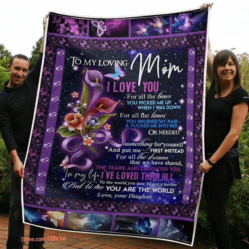 To My Mom Flower Butterfly You Are The World Gift From Daughter Quilt Blanket - Super King - Ettee