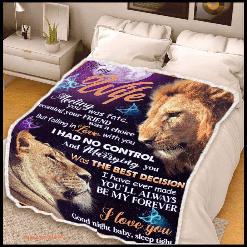 gift for wife blanket lion to my wife meeting you was fate blanket