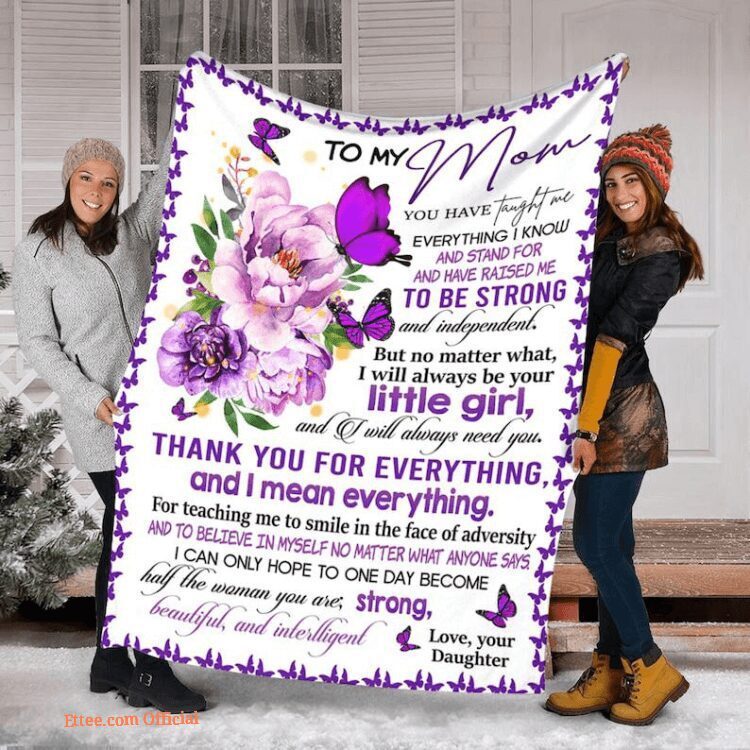 To My Mom Flower Butterfly Quilt Blanket. Light And Durable. Soft To Touch