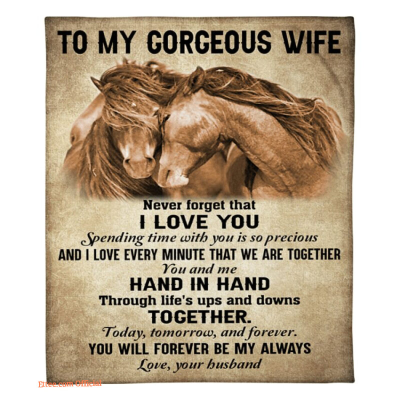 gift for wife blanket to my gorgeous wife horse never forget that